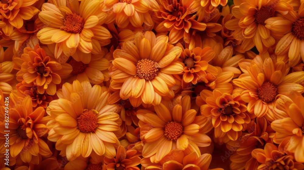 Vivid orange blooms to adorn your desktop background with a captivating copy space image. Generative AI Vivid orange blooms to adorn your desktop background with a captivating copy space image. Generative AI