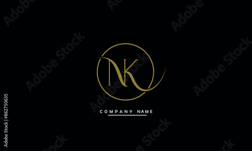 NK, KN, N, K Abstract Letters Logo Monogram