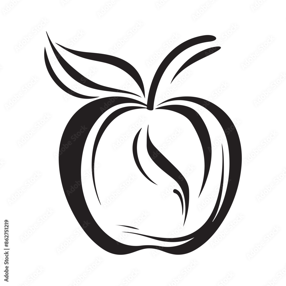Apple Fruit Logo Black Simple image. illustration of an apple Apple Fruit Logo Black Simple image. illustration of an apple