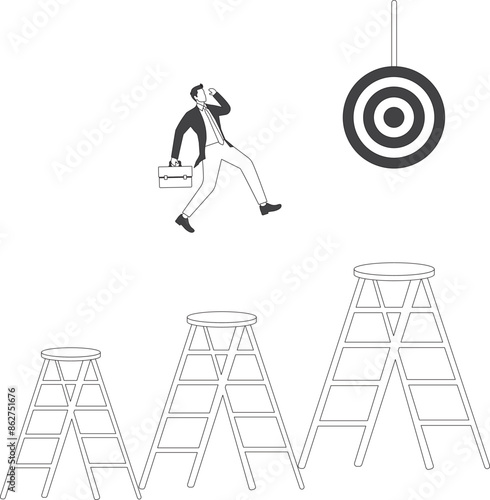 Businessman Next Target, Conquering Adversity, Courage, Creativity, Direction, Discovery
