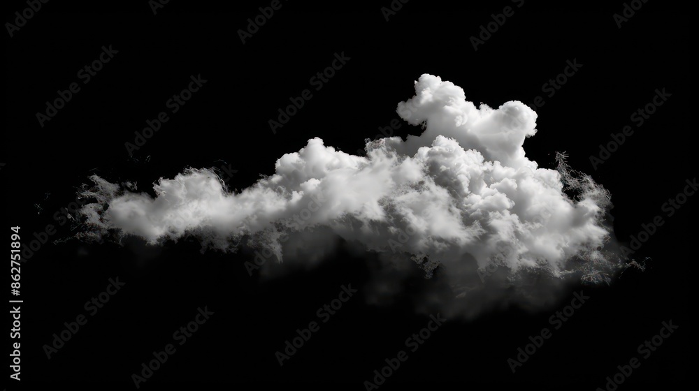 White mist clouds on dark backdrop. Generative AI White mist clouds on dark backdrop. Generative AI