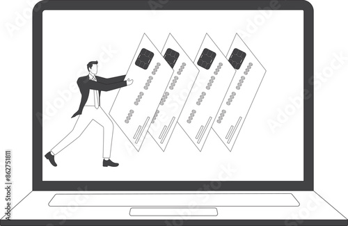 Businessman Debt Start domino effect