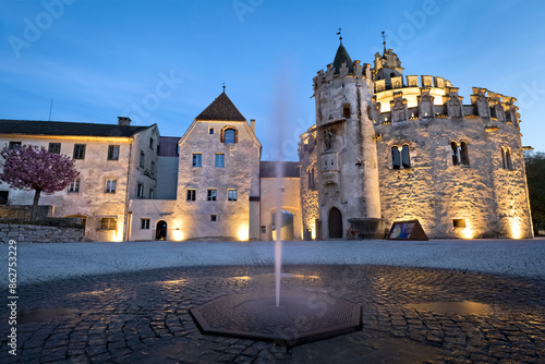 Novacella Abbey: the Romanesque Castello dell'Angelo. Varna, South Tyrol, Italy.