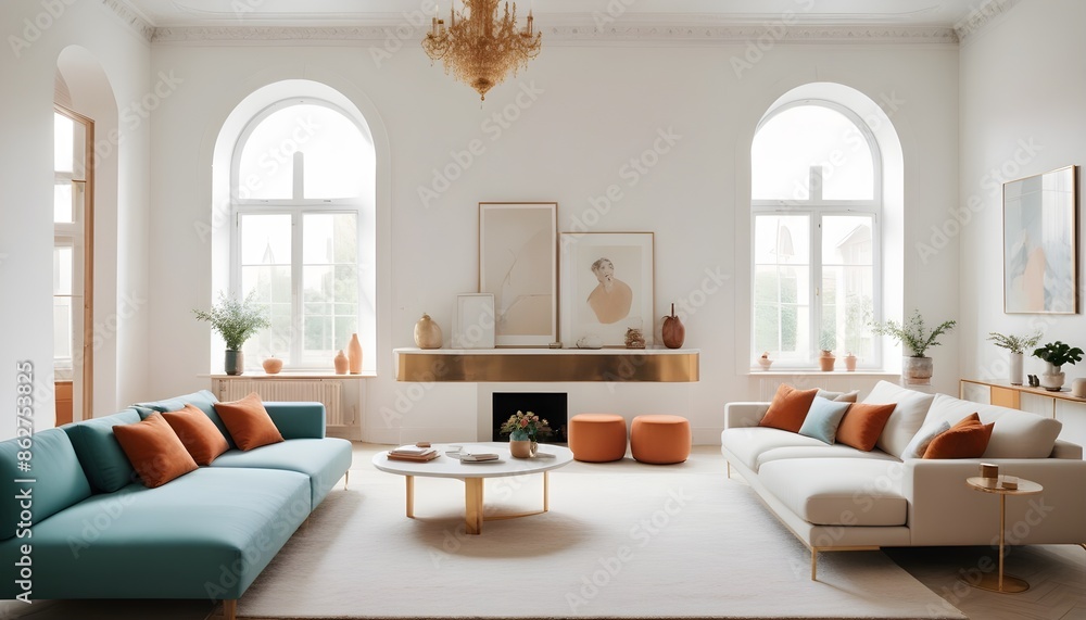 Fototapeta premium Photo interior modern design room 3d illustration