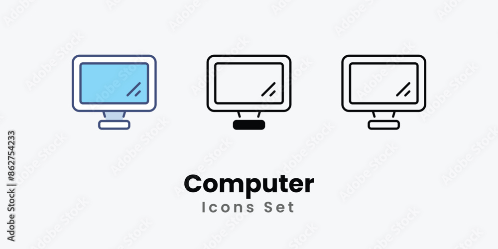 Computer icons vector set stock illustration Computer icons vector set stock illustration