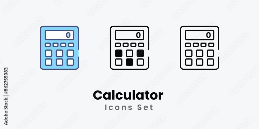 Calculator icons vector set stock illustration Calculator icons vector set stock illustration