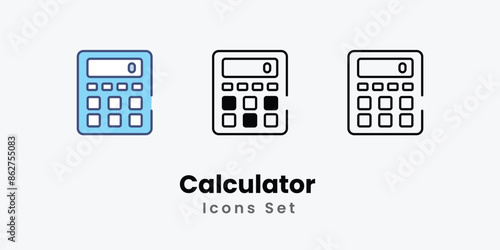 Calculator icons vector set stock illustration 