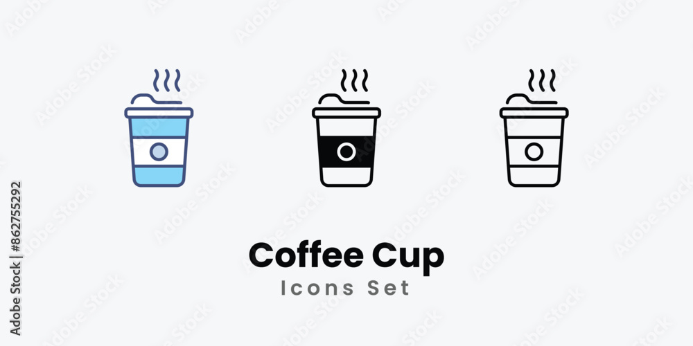 Coffee Cup icons vector set stock illustration Coffee Cup icons vector set stock illustration