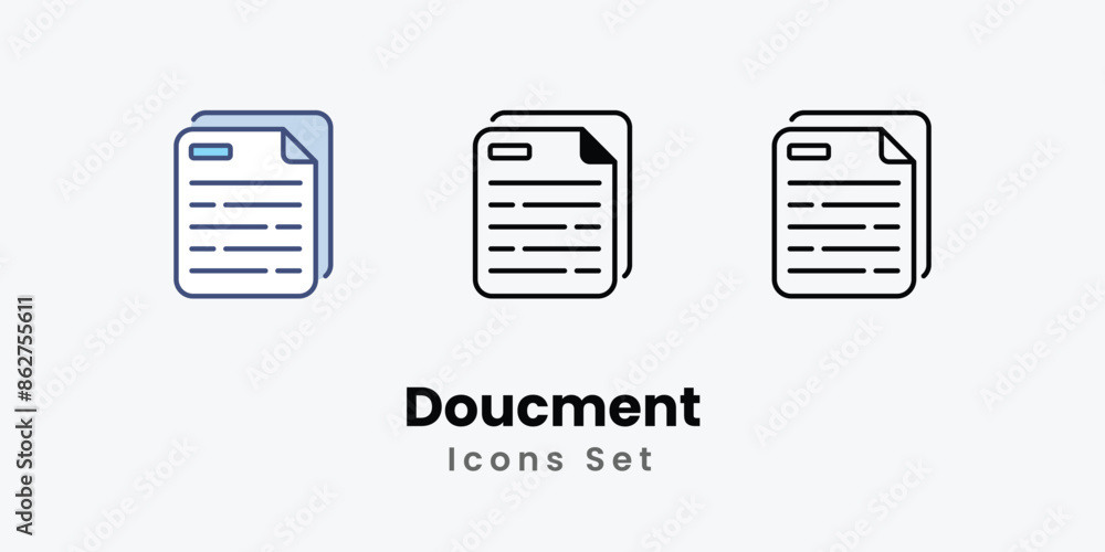 Doucment icons vector set stock illustration Doucment icons vector set stock illustration