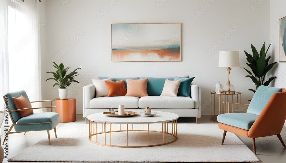 Photo interior modern design room 3d illustration Photo interior modern design room 3d illustration