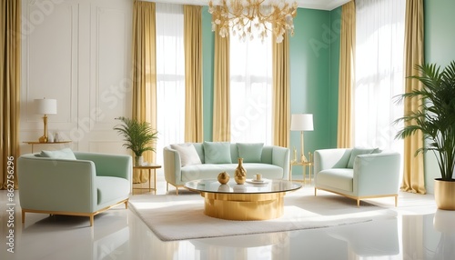 Photo interior modern design room 3d illustration