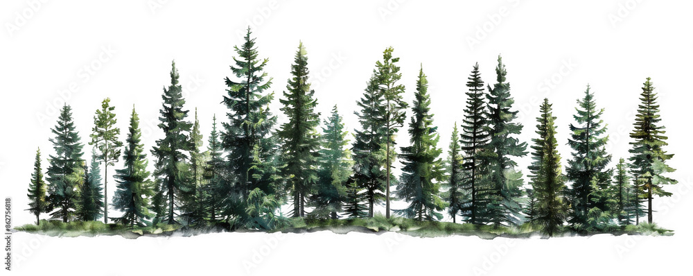 Fototapeta premium Forest of Evergreen Trees