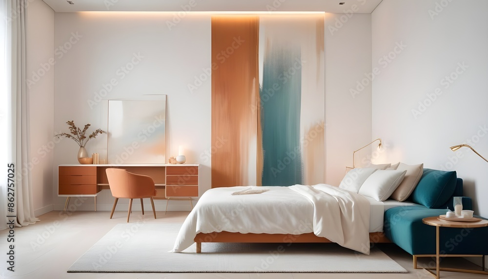 Photo interior modern design room 3d illustration Photo interior modern design room 3d illustration