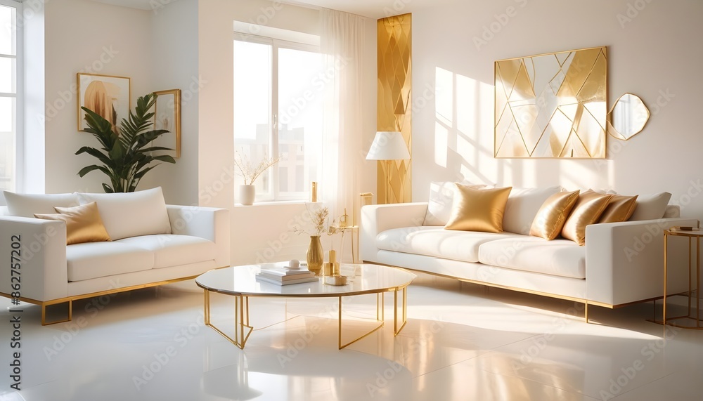 Fototapeta premium Photo interior modern design room 3d illustration