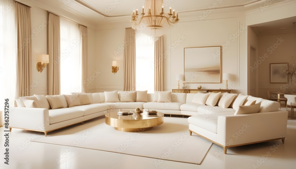 Fototapeta premium Photo interior modern design room 3d illustration