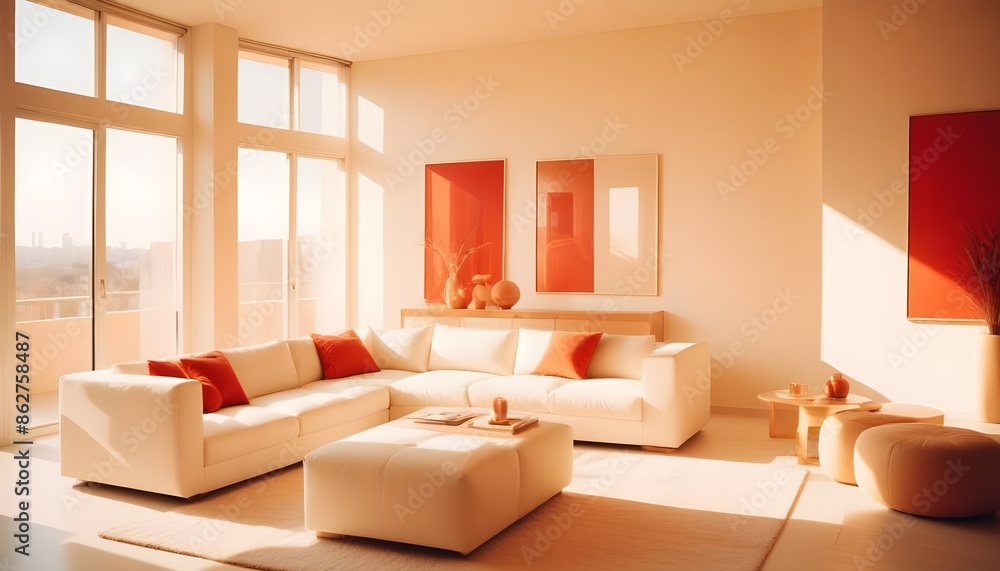 Fototapeta premium Photo interior modern design room 3d illustration