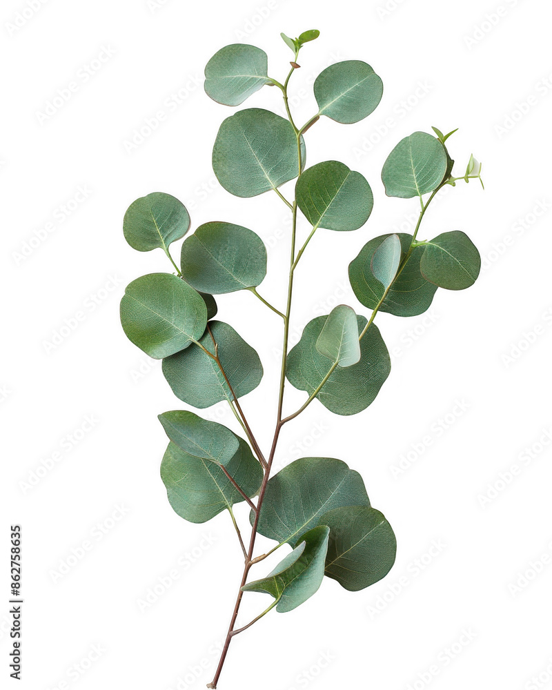 Diagonal Sprig of Eucalyptus Leaves Diagonal Sprig of Eucalyptus Leaves