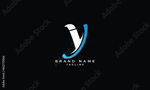 IY, YI, Abstract initial monogram letter alphabet logo design photo