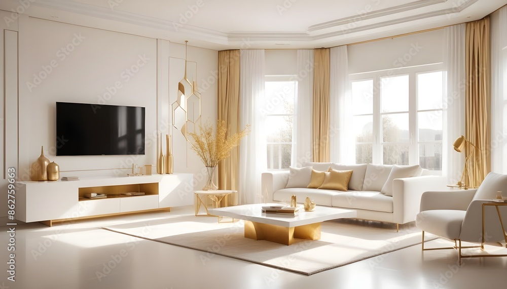 Photo interior modern design room 3d illustration Photo interior modern design room 3d illustration
