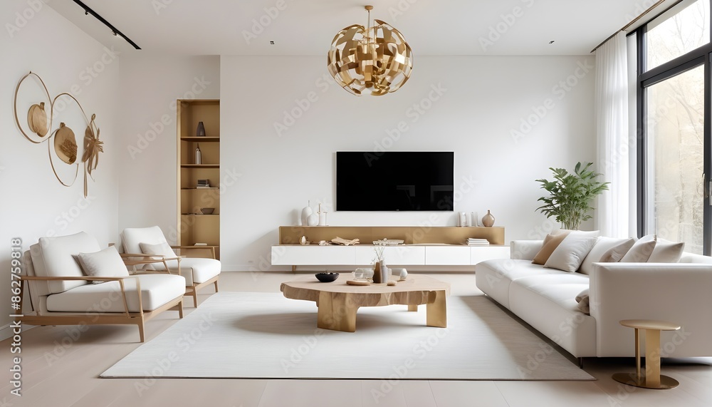 Fototapeta premium Photo interior modern design room 3d illustration