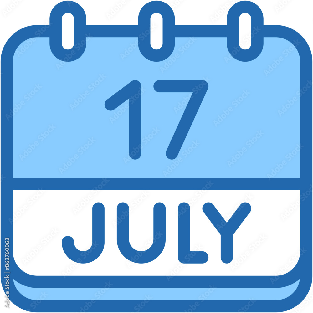 Vector Icon Calendar, july, seventeen, 17, calendar date, monthly calendar, time and date, month, schedule Vector Icon Calendar, july, seventeen, 17, calendar date, monthly calendar, time and date, month, schedule