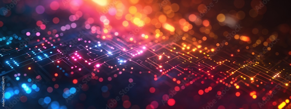 Vibrant Tech Grid with Glowing Points Background. Concept of Connectivity and Cyber Space. Vibrant Tech Grid with Glowing Points Background. Concept of Connectivity and Cyber Space.