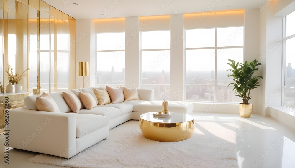 Fototapeta premium Photo interior modern design room 3d illustration