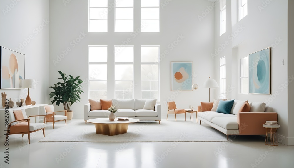 Photo interior modern design room 3d illustration Photo interior modern design room 3d illustration