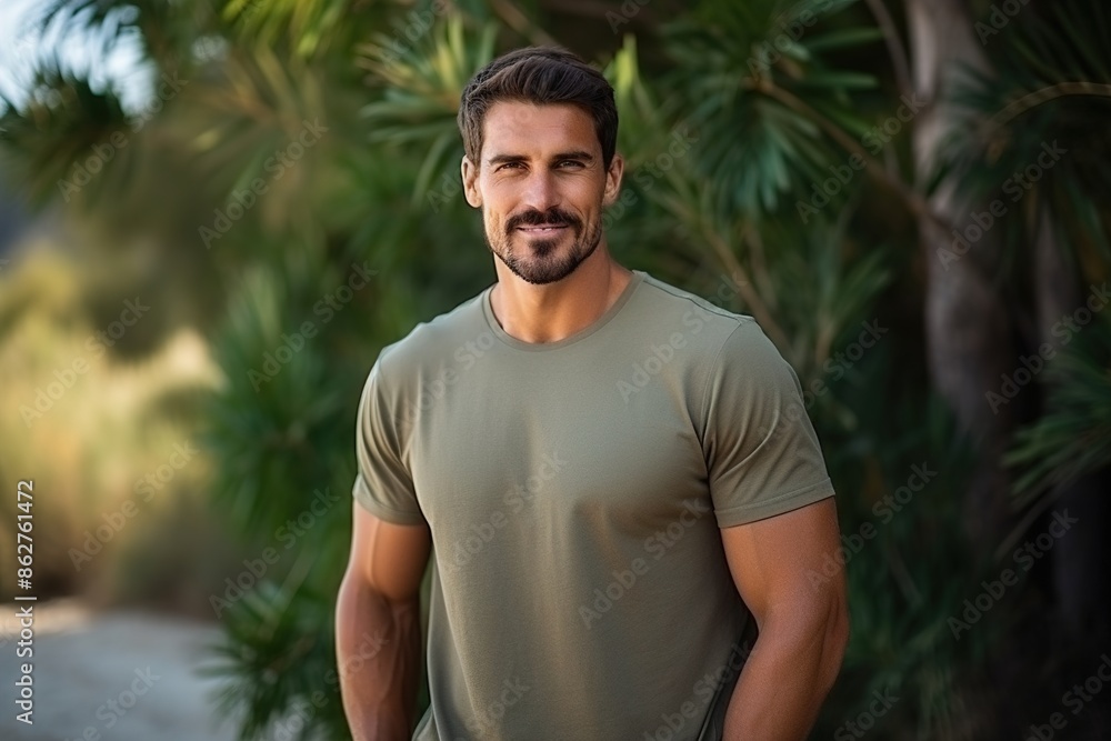 A man in a green shirt is smiling and posing for a picture A man in a green shirt is smiling and posing for a picture