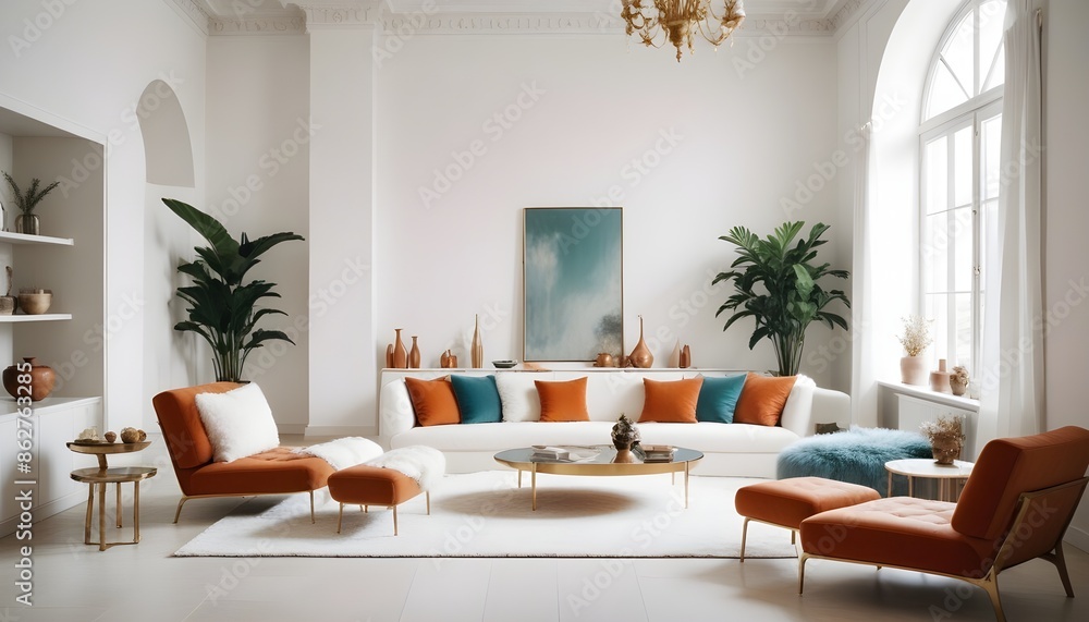 Photo interior modern design room 3d illustration Photo interior modern design room 3d illustration