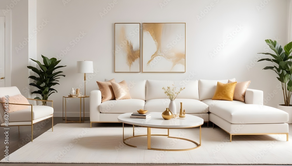 Fototapeta premium Photo interior modern design room 3d illustration