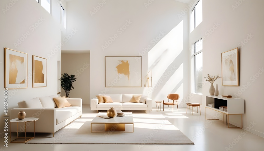 Fototapeta premium Photo interior modern design room 3d illustration