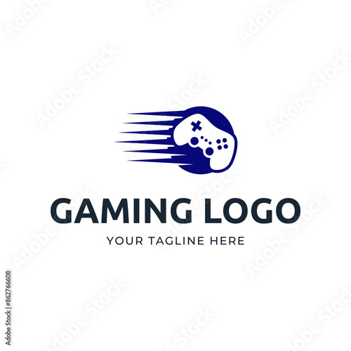 Game console and video games stick logo design template