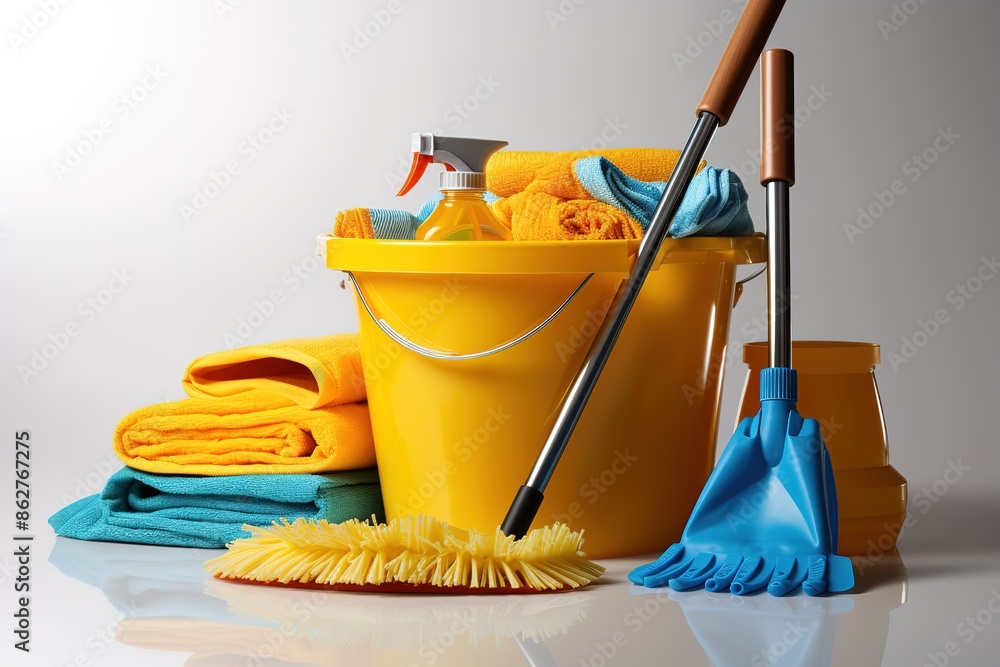 Broom vector illustration isolated on white background Broom vector illustration isolated on white background
