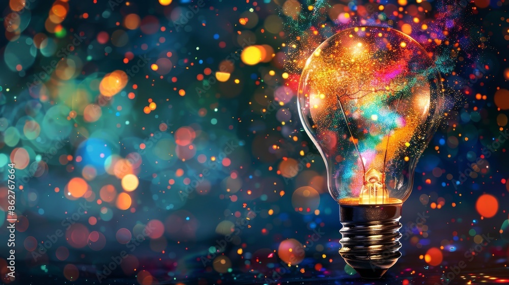 Exploding Light Bulb Symbolizing Breakthrough Innovation Exploding Light Bulb Symbolizing Breakthrough Innovation