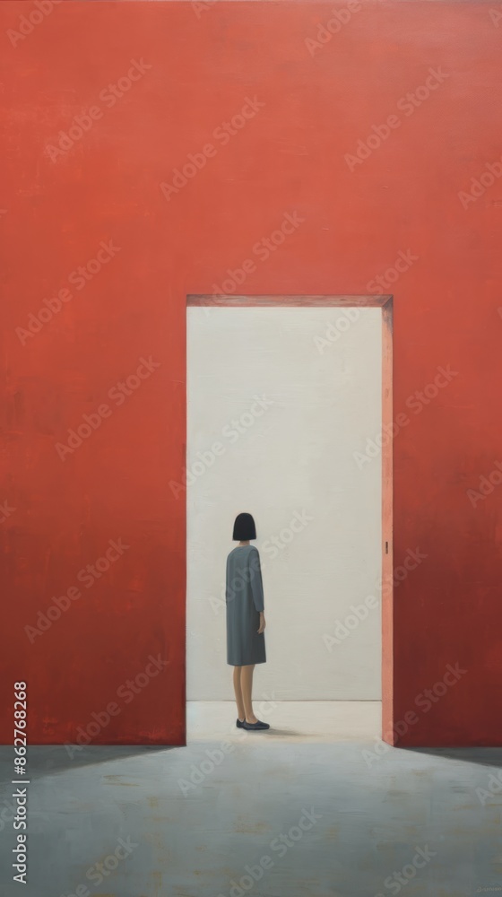 Fototapeta premium Painting architecture standing wall.