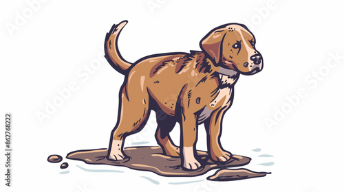 Pet Excrement Icon. Vector illustration Handdrawn 