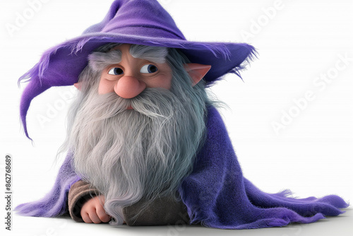 Wizzard character on white background, ai technology