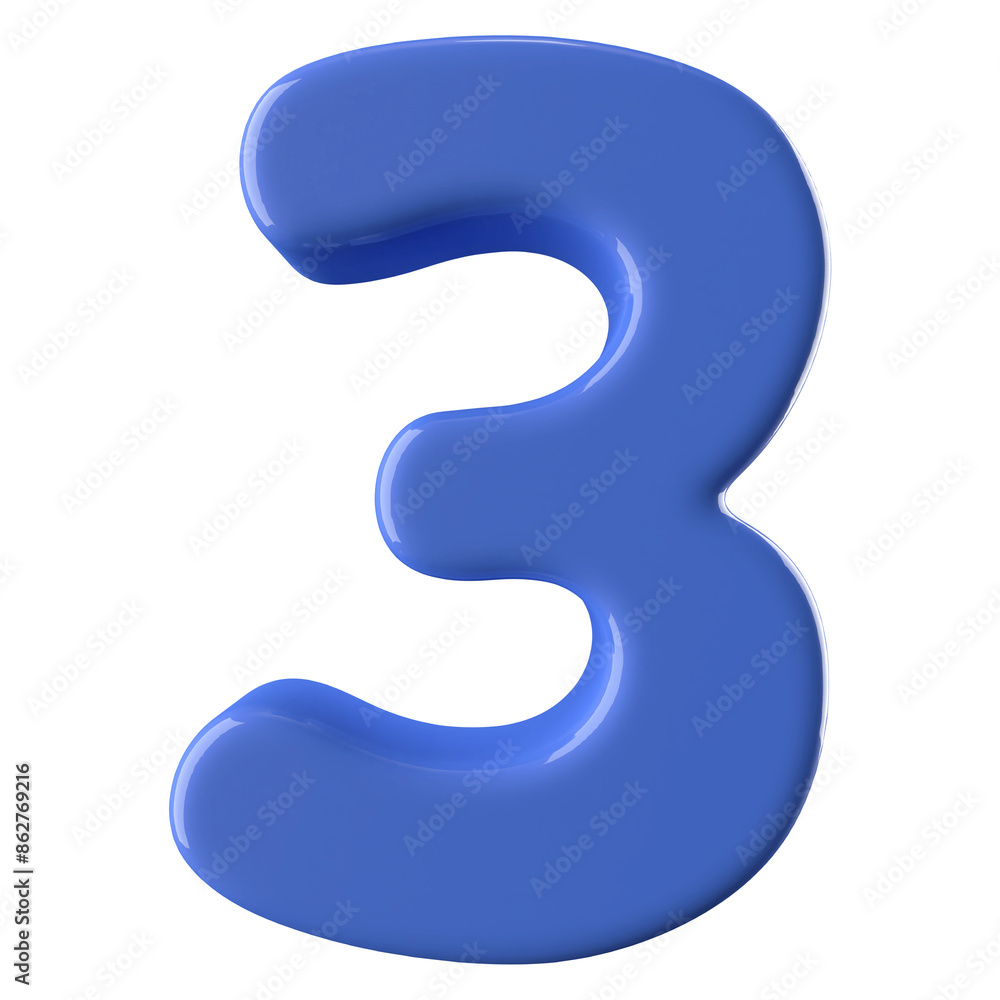 Blue 3D Number 3 Blue 3D Number 3