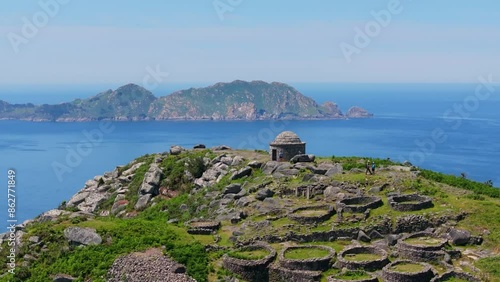 Aerial View Of O Facho de Donon And Galaico-roman Sanctuary, Historical Landmark In Donon, Spain. photo