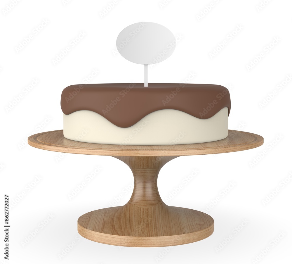 Cake Paper topper blank template 3d illustration. Cake Paper topper blank template 3d illustration.