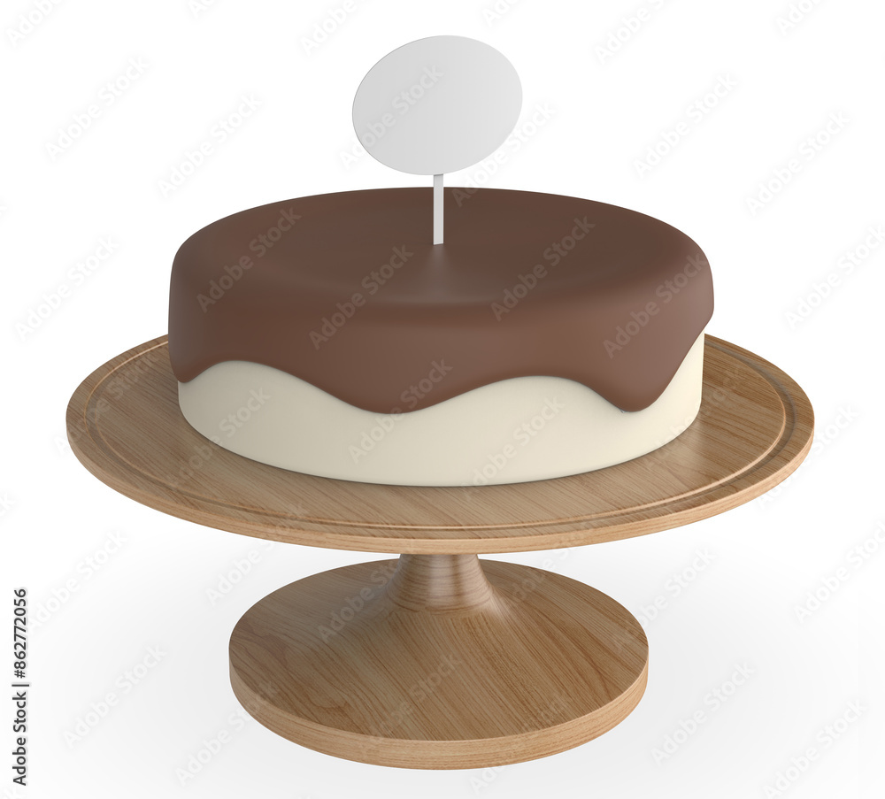 Cake Paper topper blank template 3d illustration. Cake Paper topper blank template 3d illustration.