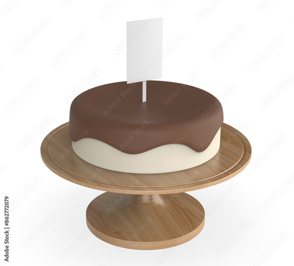 Cake Paper topper blank template 3d illustration. Cake Paper topper blank template 3d illustration.