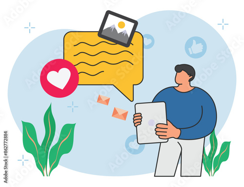 Employee gives speech in meeting illustration