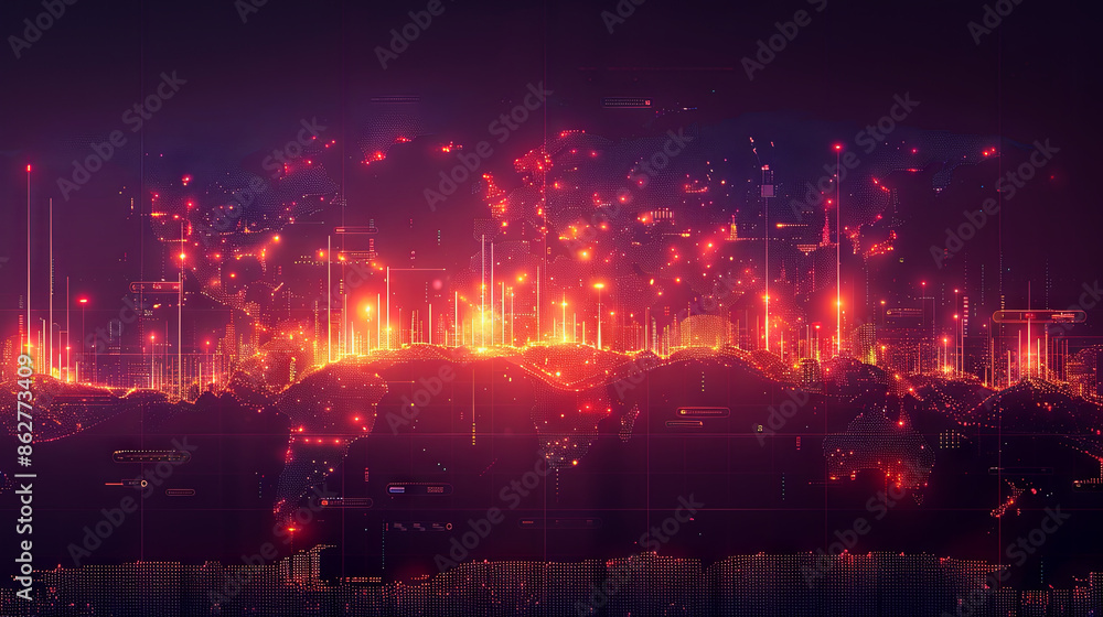 Fototapeta premium chart displaying investment financial data. Stock market graph with ascending candlesticks
