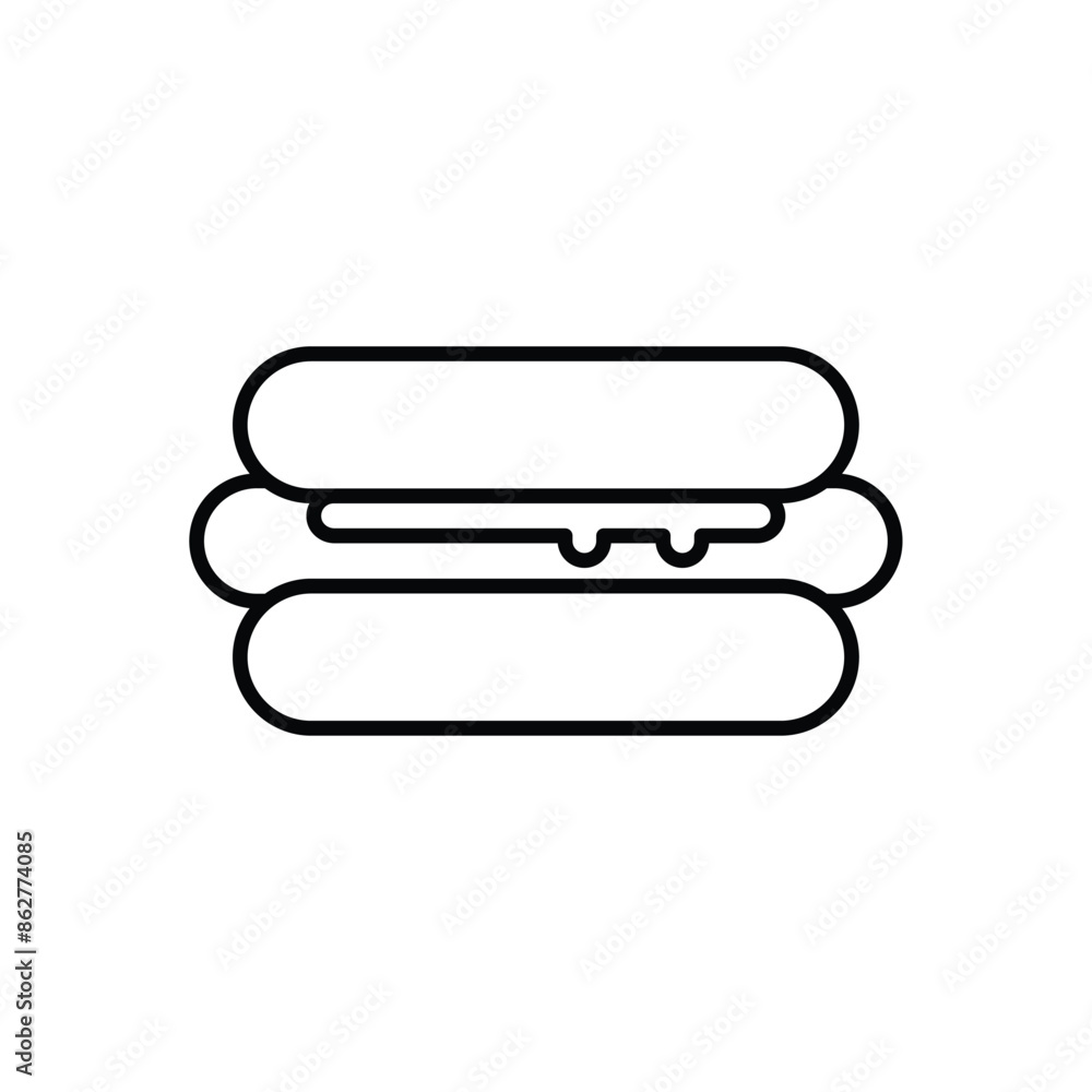 Hot Dog vector icon Hot Dog vector icon