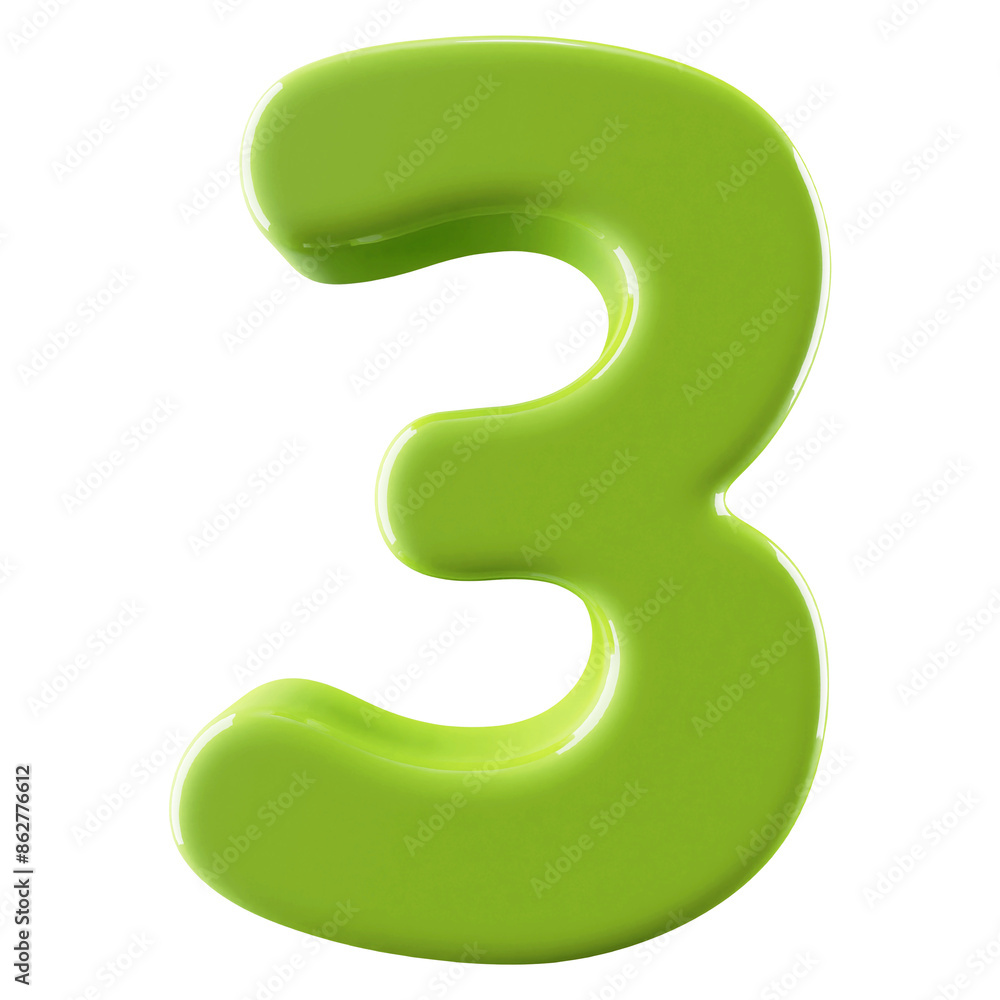 Green 3D Number 3 Green 3D Number 3