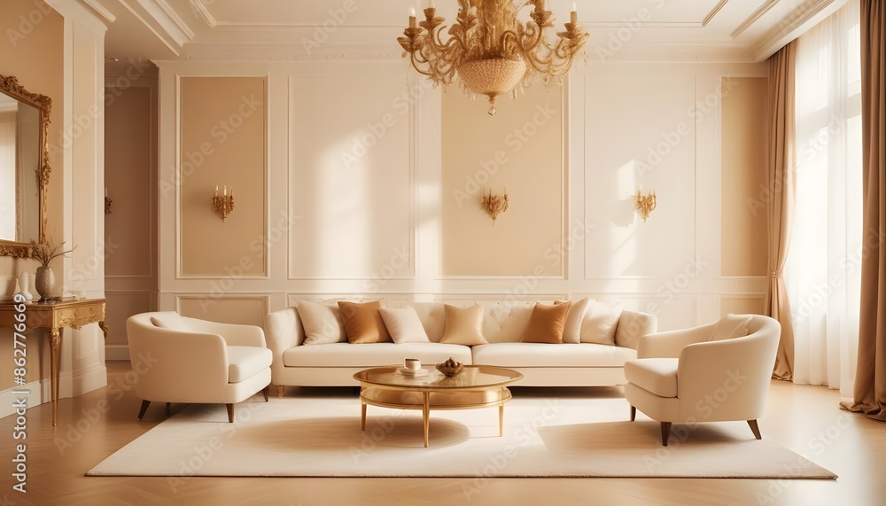 Fototapeta premium Photo interior modern design room 3d illustration