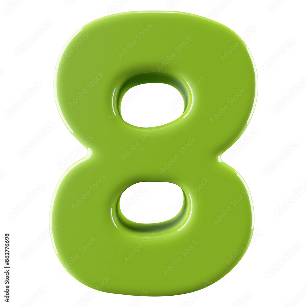 Green 3D Number 8 Green 3D Number 8