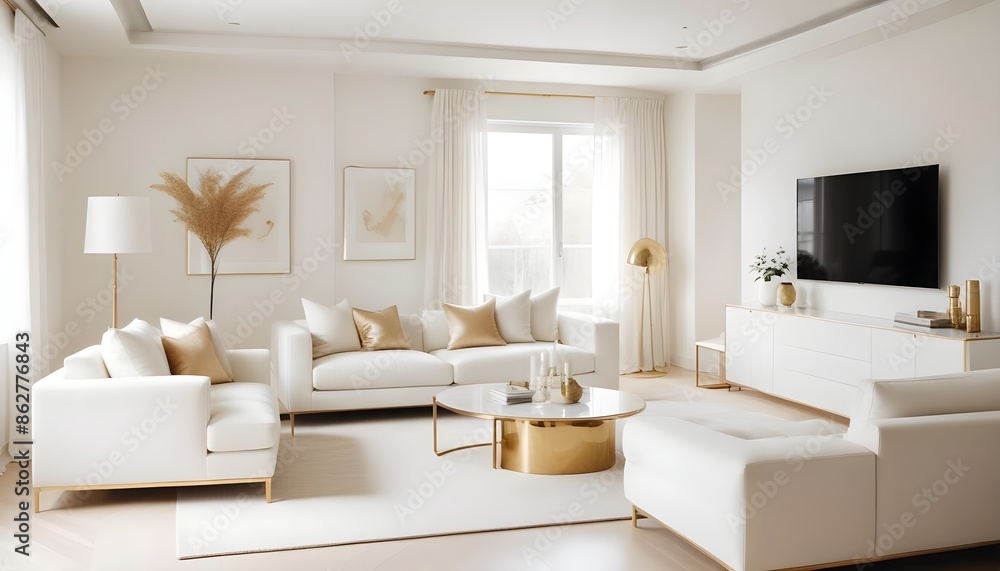 Fototapeta premium Photo interior modern design room 3d illustration